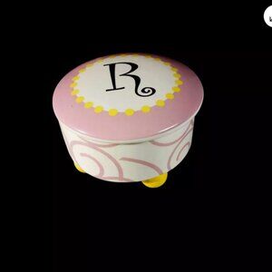 Tumbleweed Trinket Dish with Lid Pottery Artwork  Ceramic Set "R"